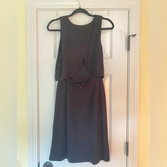 NWT Loft Black Scalloped Dress - Picture 4 of 8